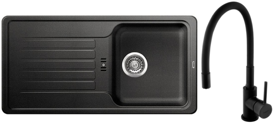 Set Granitspüle Blanco Favos 45 S 516617, Küchenarmatur Hagser Emma HGR70000035