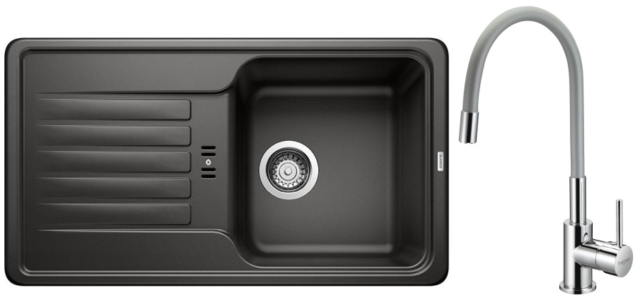 Set Granitspüle Blanco Favos Mini 526078, Küchenarmatur Hagser Emma HGR40000035