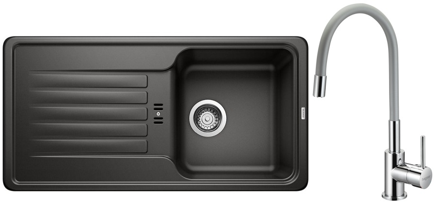 Set Granitspüle Blanco Favos 45 S 526079, Küchenarmatur Hagser Emma HGR40000035