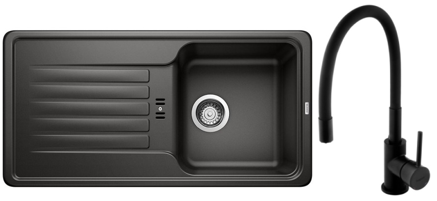 Set Granitspüle Blanco Favos 45 S 526079, Küchenarmatur Hagser Emma HGR70000035