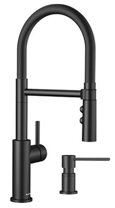 Set Küchenarmatur Blanco Catris-S Flexo 525793, Flüssigkeitsspender Blanco Lato 525789