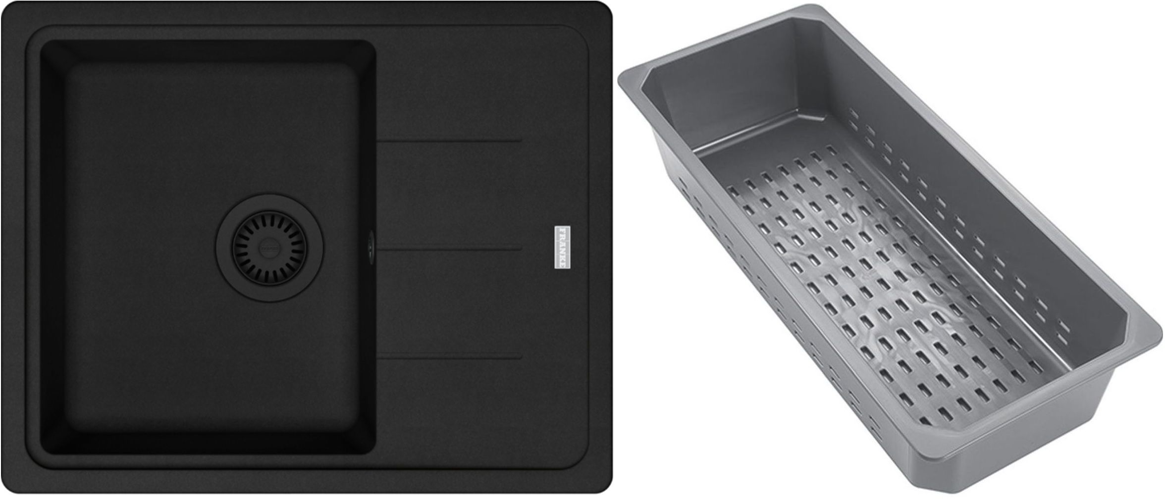 Franke Basis Granitspüle mit Abtropfeinsatz 62x50 cm schwarz 114.0741.959