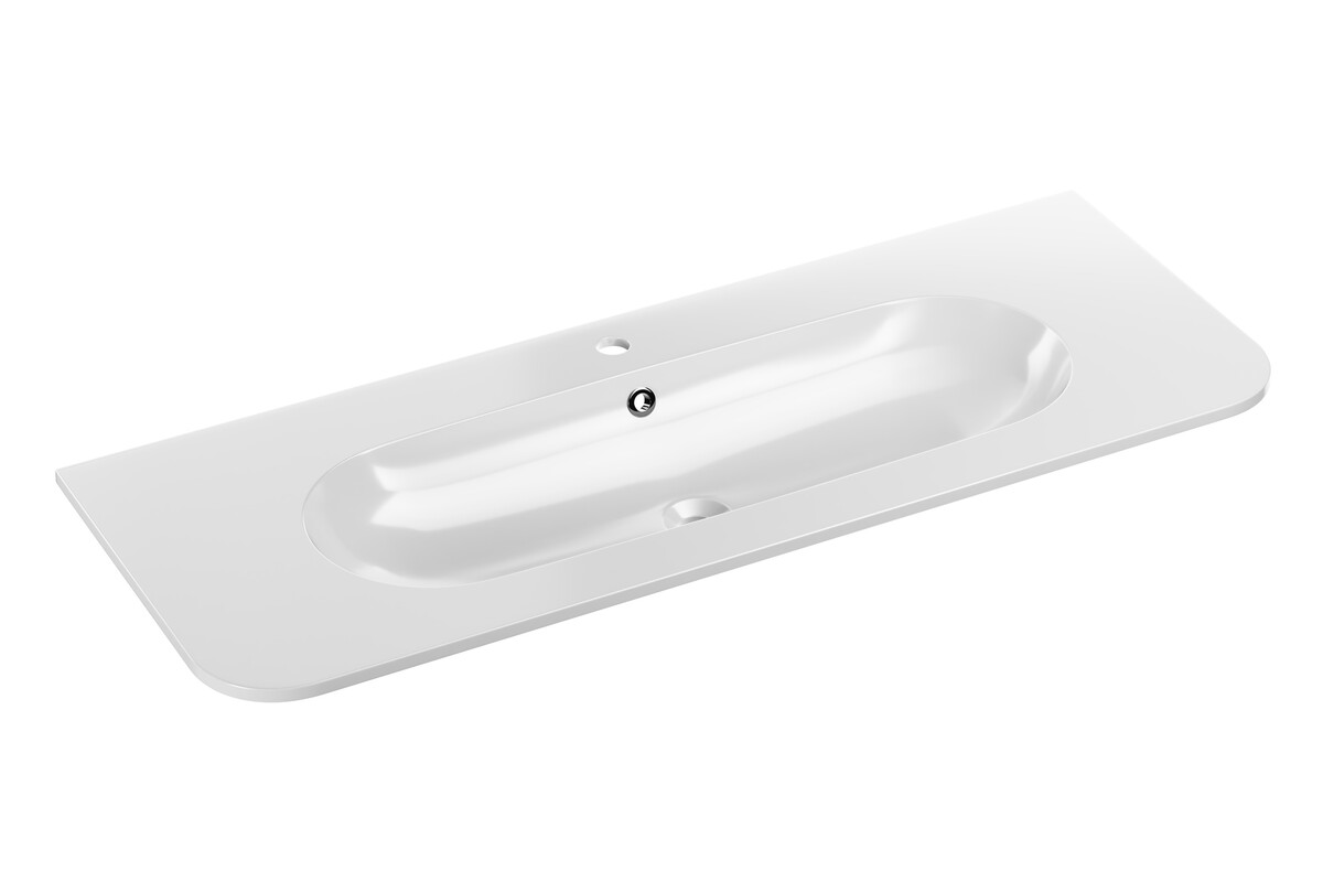 Comad Pure Waschbecken 120x46 cm halbrund Möbel weiß PURE WHITE GLOSS UM 120-46
