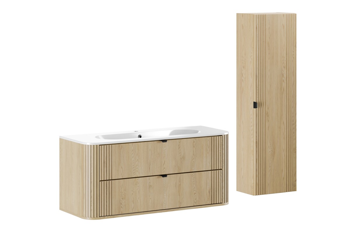 Set Kabinett Comad Ovalia Cremona OVALIA CREMONA 82-120-46-2S, Waschbecken Comad Pure PURE WHITE GLOSS UM 120-46, OVALIA CREMONA 80-40-1D