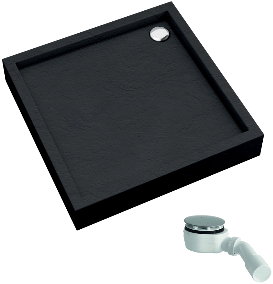 Schedline Favory Plus Black Stone Piatto doccia quadrato con sifone 80x80 cm schwarz 3ST.F1K-8080/C/ST