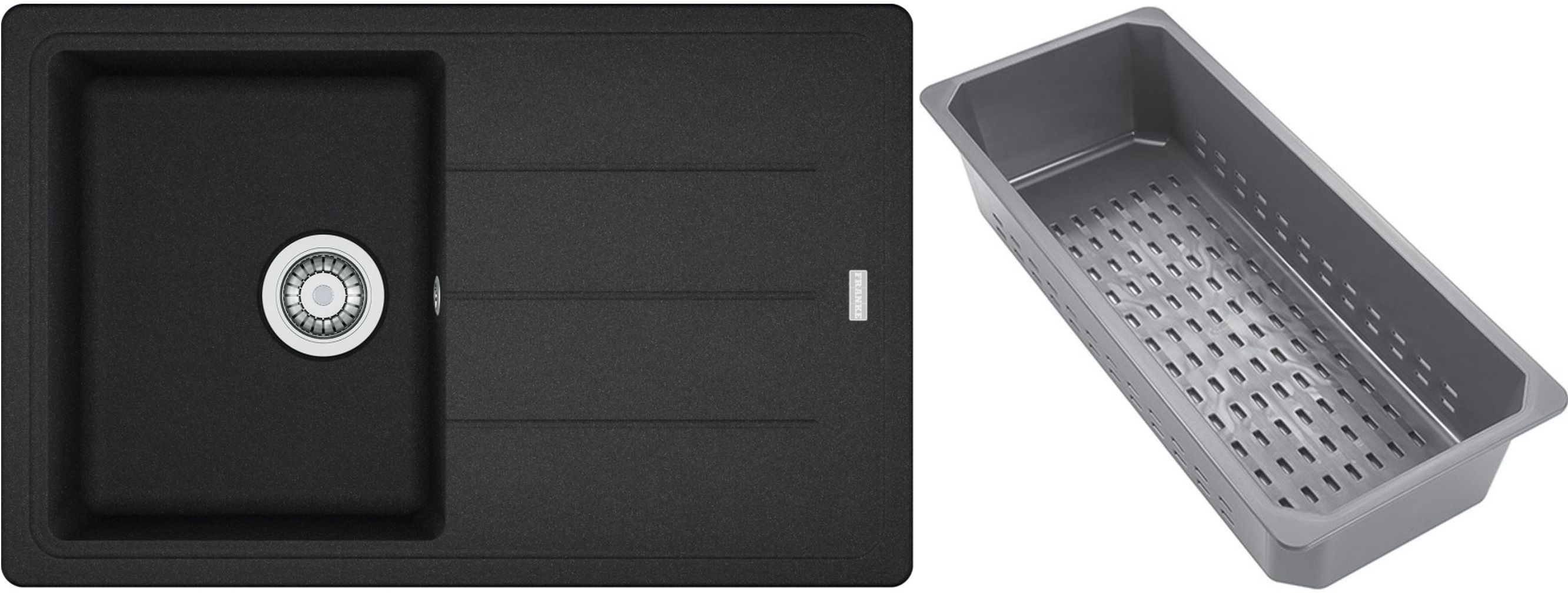 Franke Basis Granitspüle mit Abtropfeinsatz 78x50 cm grau/graphit/onyx 114.0741.962