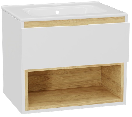 Set Schrankkorpus Excellent Tuto 2.0 MLEX.2171.600.WHBL, Waschbecken Excellent Pik CEEX.6517.600.WH, MLEX.2151.600.01.WH