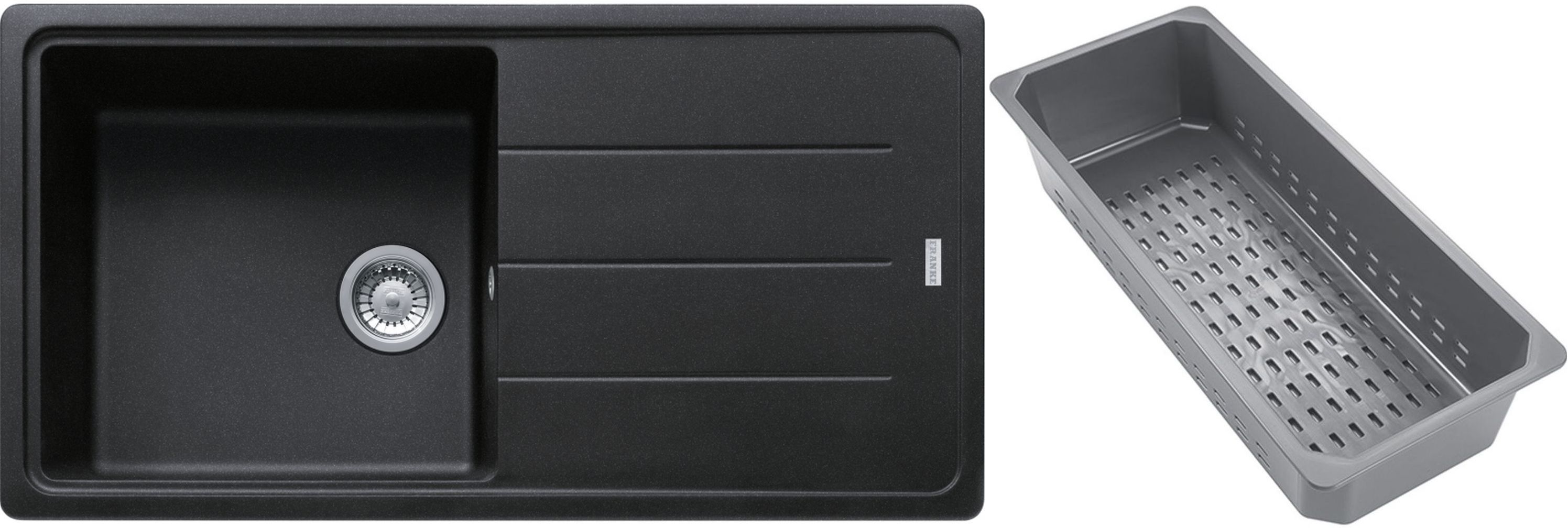 Franke Basis Granitspüle mit Abtropfeinsatz 97x50 cm grau/graphit/onyx 114.0743.010