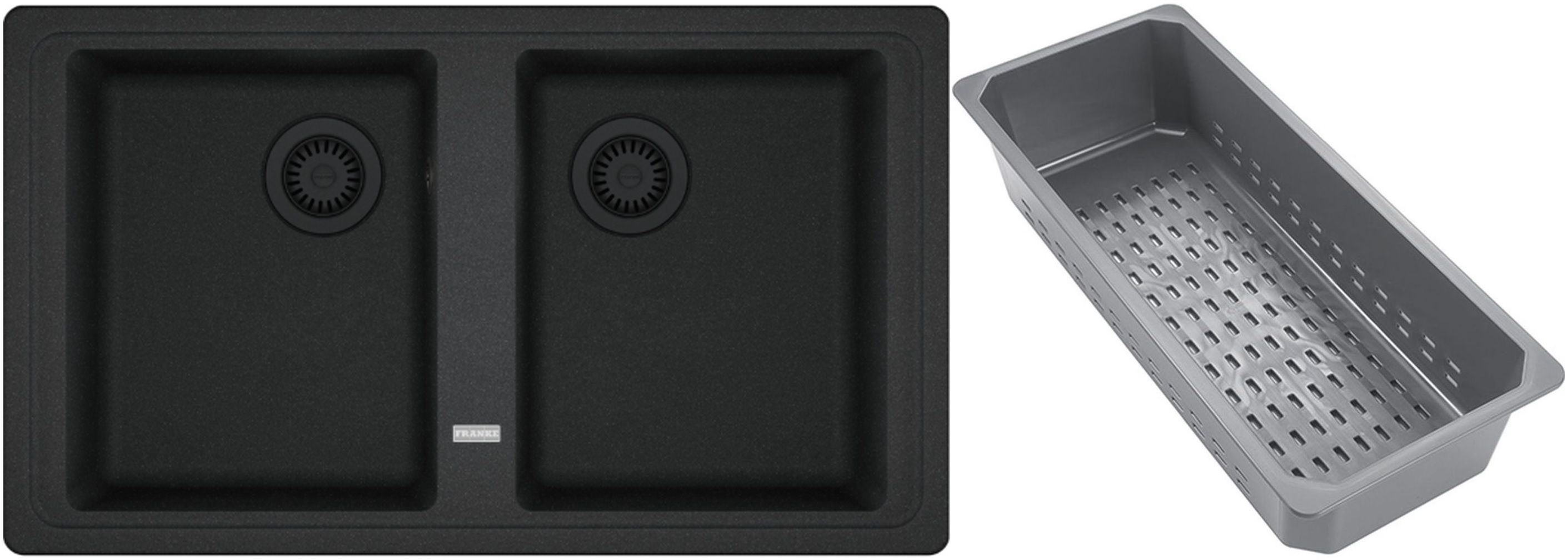 Franke Basis Granitspüle mit Abtropfeinsatz 86x50 cm grau/graphit/onyx 114.0743.088