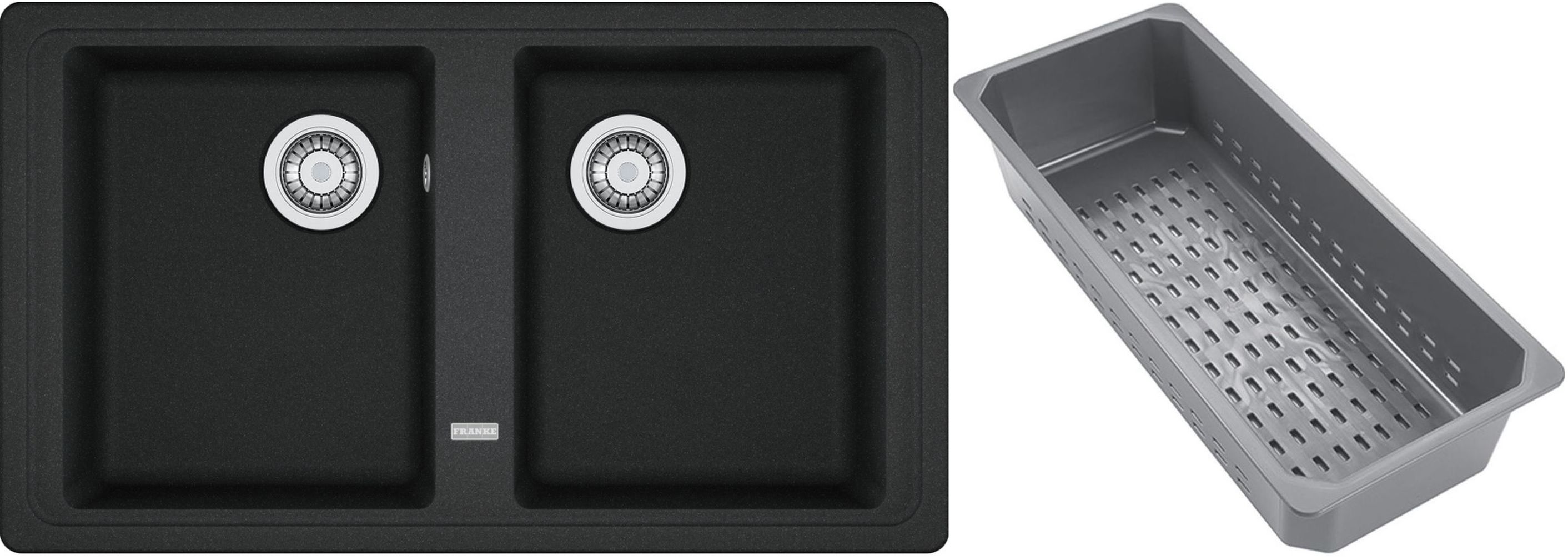 Franke Basis Granitspüle mit Abtropfeinsatz 86x50 cm grau/graphit/onyx 114.0743.073