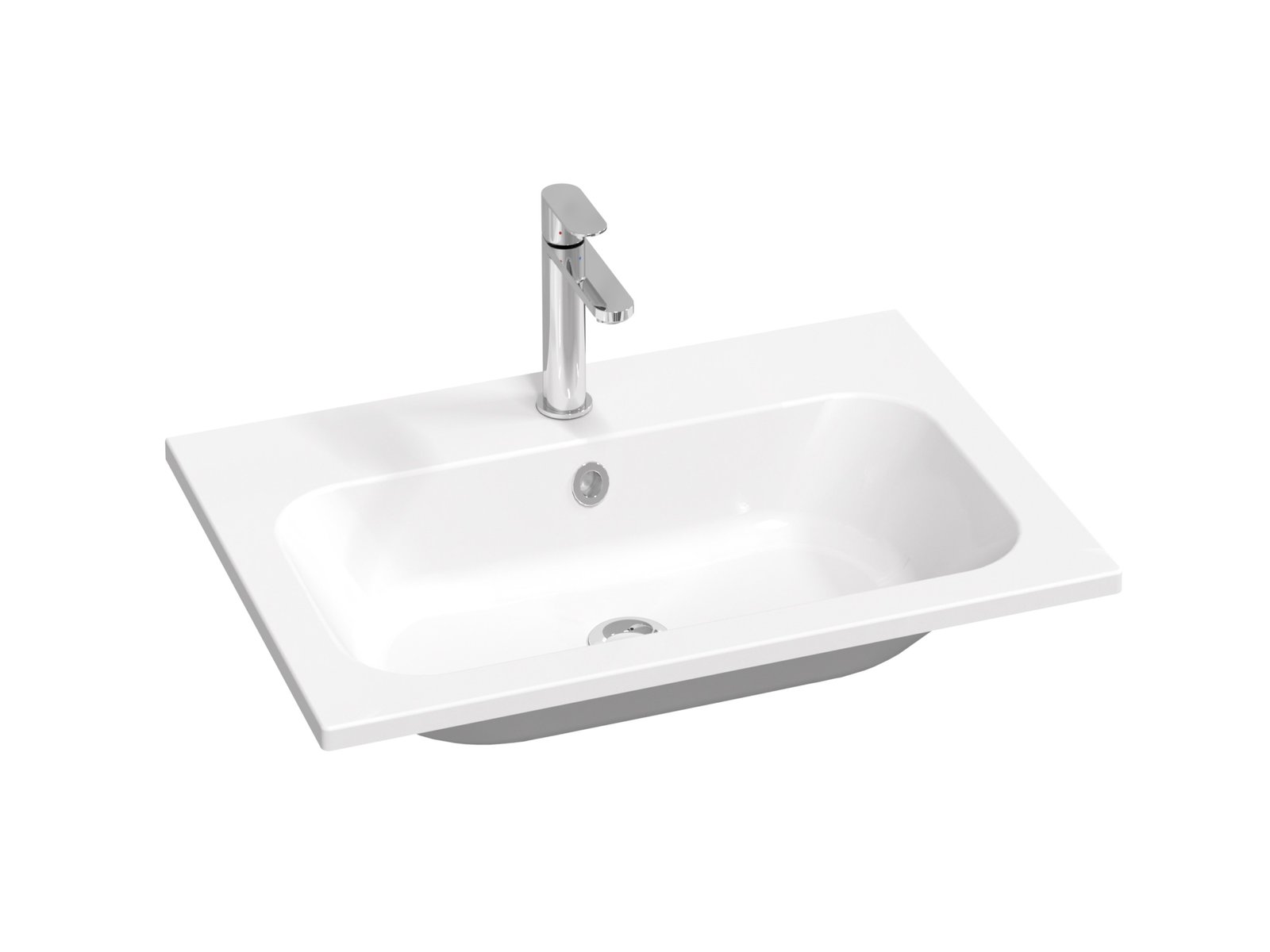 Ravak Chrome Waschbecken 70x49 cm rechteckig Möbel weiß XJG01170001