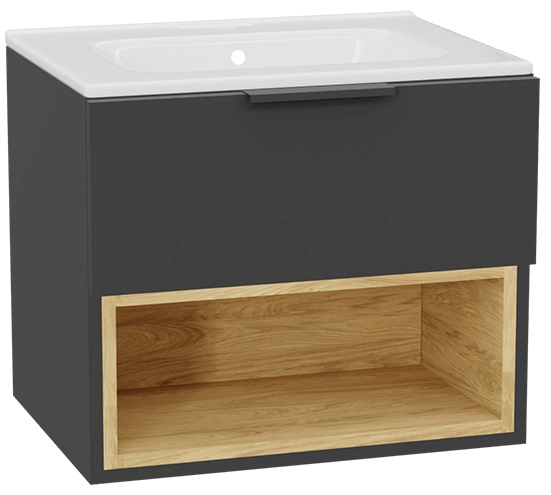 Set Schrankkorpus Excellent Tuto 2.0 MLEX.2171.600.GRBL, Waschbecken Excellent Pik CEEX.6517.600.WH, MLEX.2151.600.02.GR