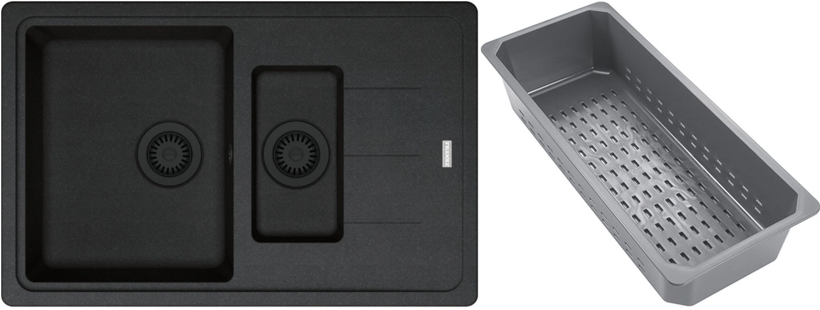 Franke Basis Granitspüle mit Abtropfeinsatz 78x50 cm grau/graphit/onyx 114.0743.086