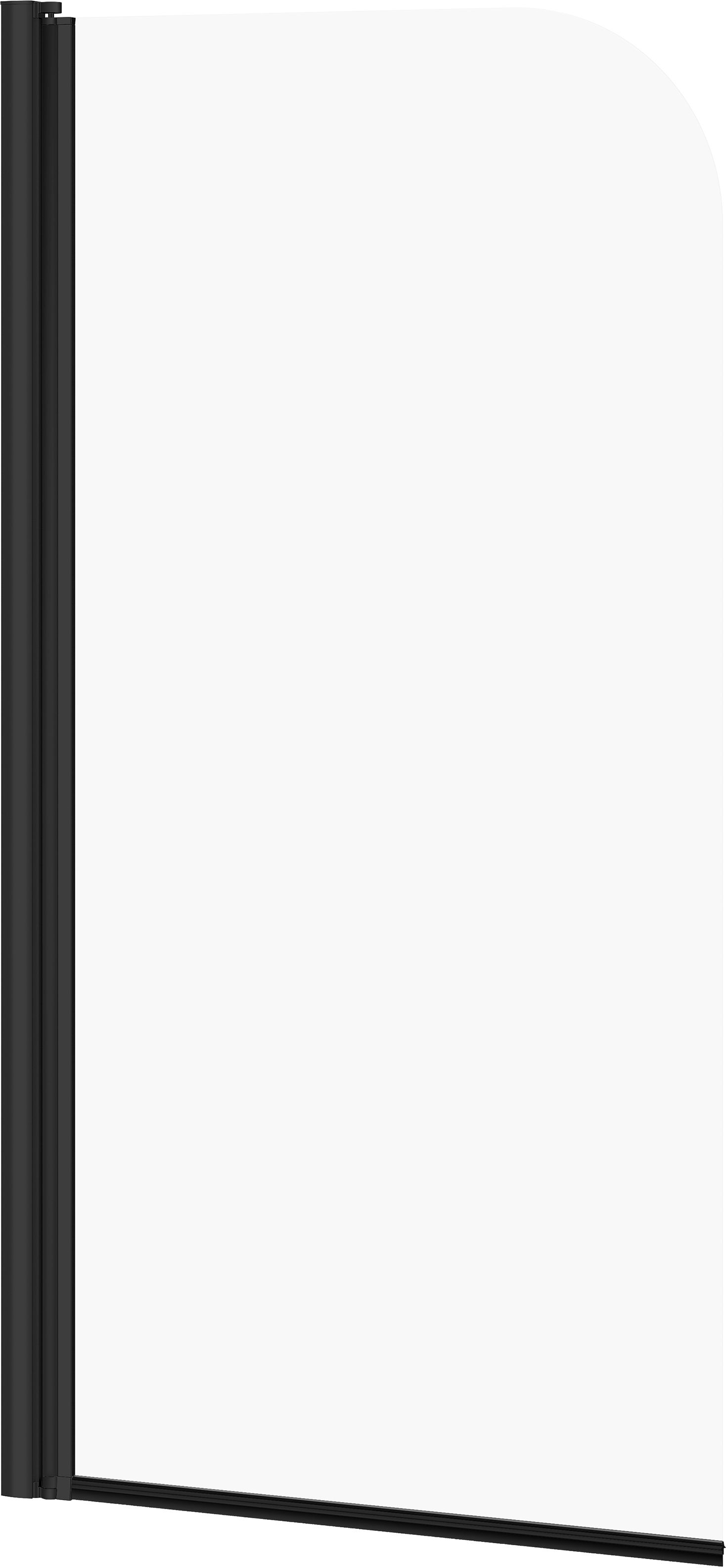 Cersanit Easy Badewannenabtrennung 70 cm einteilig schwarz Matte/durchsichtiges Glas S1037-001