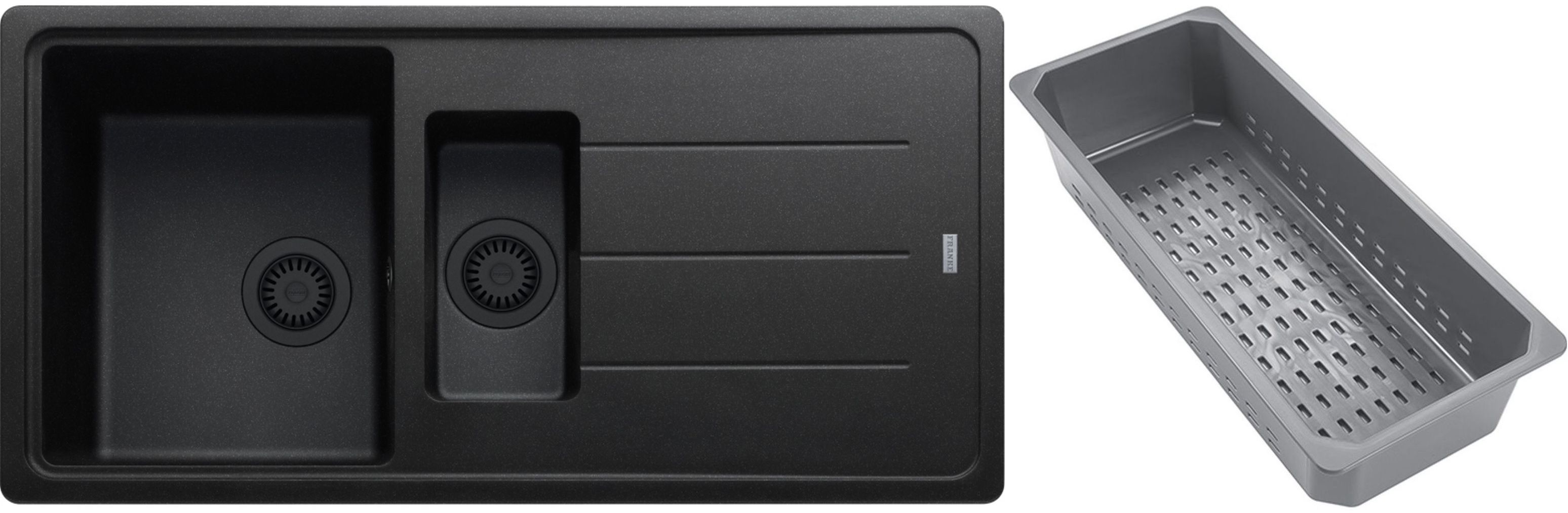 Franke Basis Granitspüle mit Abtropfeinsatz 97x50 cm grau/graphit/onyx 114.0743.087