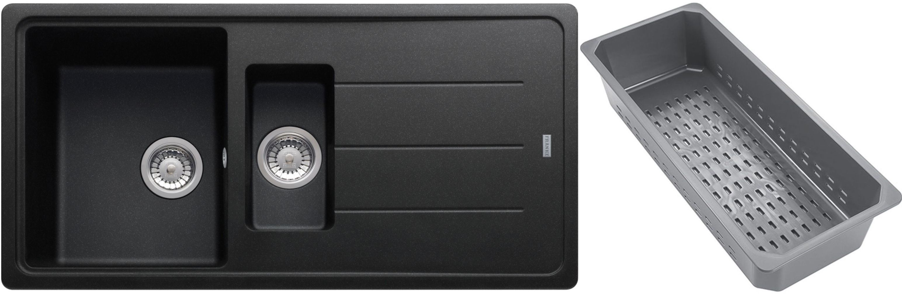 Franke Basis Granitspüle mit Abtropfeinsatz 97x50 cm grau/graphit/onyx 114.0743.072