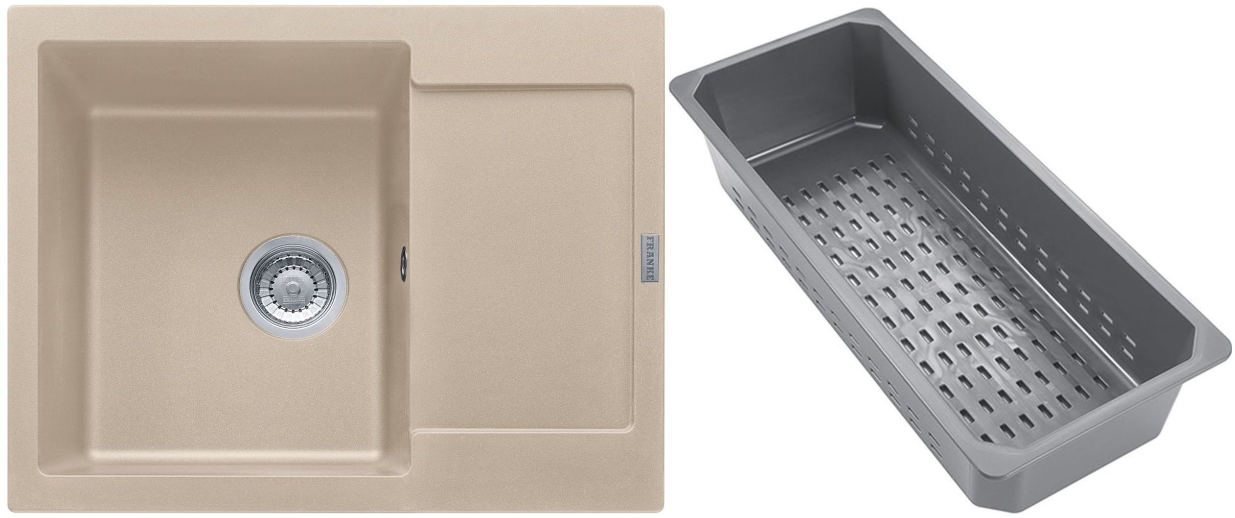 Franke Maris Granitspüle mit Abtropfeinsatz 62x50 cm beige 114.0741.965