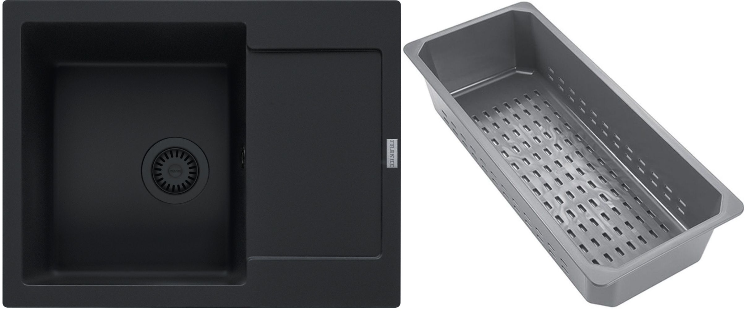 Franke Maris Granitspüle mit Abtropfeinsatz 62x50 cm schwarz 114.0741.969