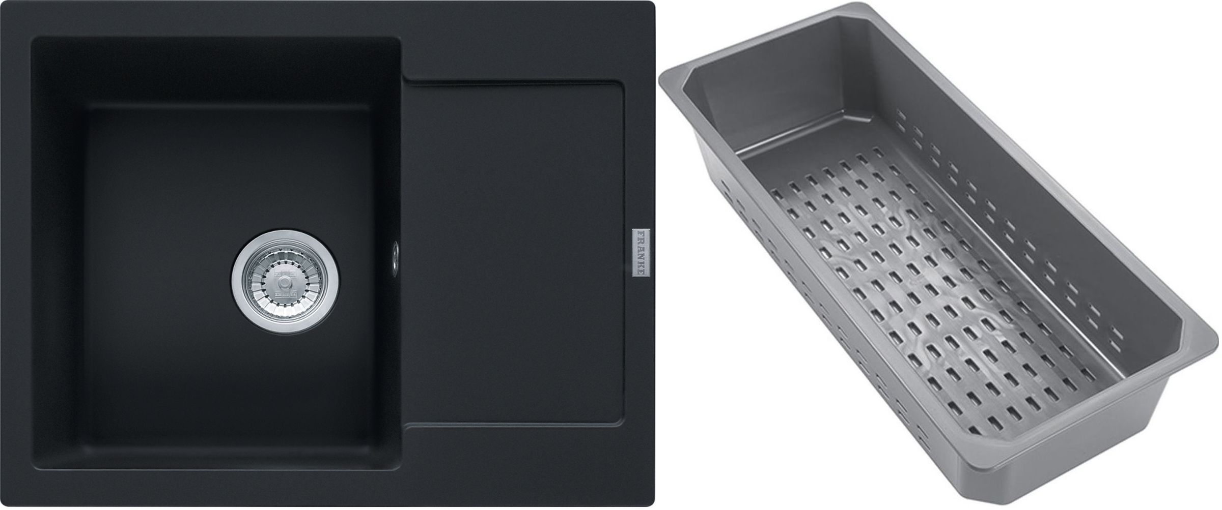 Franke Maris Granitspüle mit Abtropfeinsatz 62x50 cm schwarz 114.0741.968