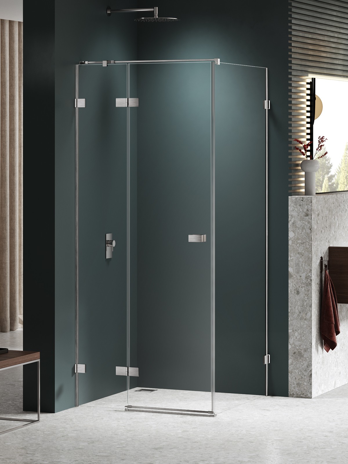 New Trendy Avexa Nickel Brushed Dusche 90x90 cm quadratisch nickel gebürstet/durchsichtiges Glas EXK-8479