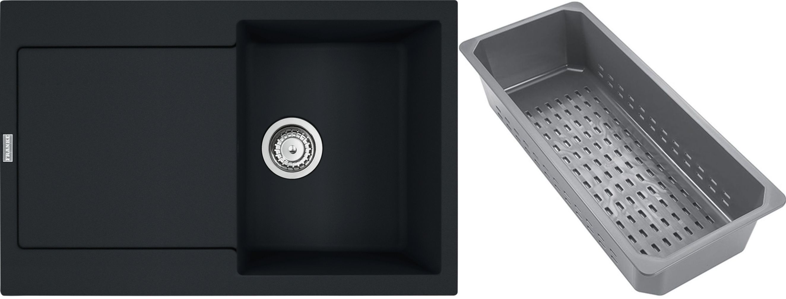 Franke Maris Granitspüle mit Abtropfeinsatz 78x50 cm schwarz 114.0741.972