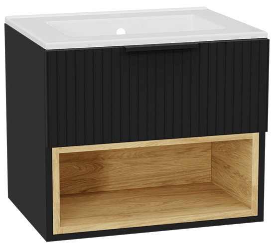 Set Schrankkorpus Excellent Tuto 2.0 MLEX.2171.600.BKBL, Waschbecken Excellent As CEEX.3617.600.WH, MLEX.2151.600.03.BK