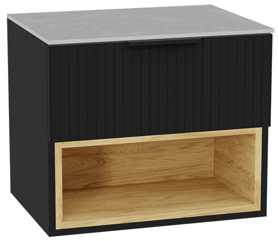 Set Schrankkorpus Excellent Tuto 2.0 MLEX.2171.600.BKBL, Naphtha-Arbeitsplatte Excellent Tuto 2.0 MLEX.2116.600.SJ, MLEX.2151.600.03.BK