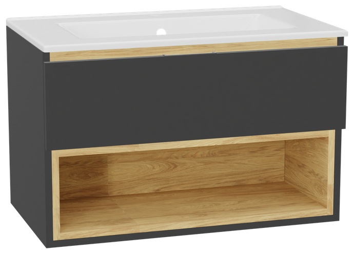 Set Schrankkorpus Excellent Tuto 2.0 MLEX.2171.800.GRBL, Waschbecken Excellent As CEEX.3617.800.WH, MLEX.2151.800.01.GR