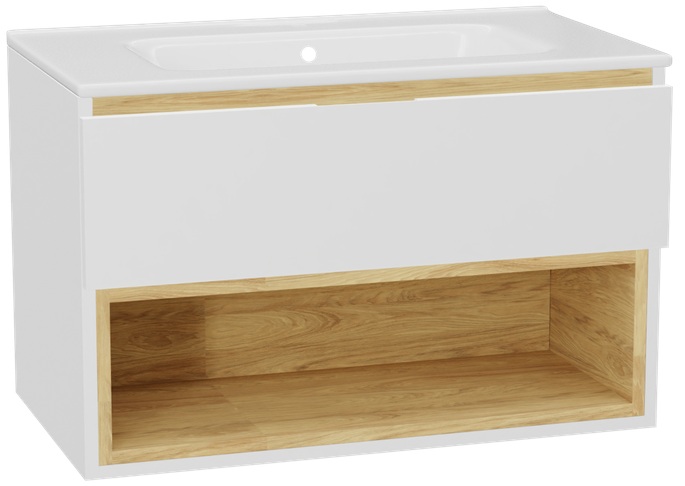 Set Schrankkorpus Excellent Tuto 2.0 MLEX.2171.800.WHBL, Waschbecken Excellent Pik CEEX.6517.800.WH, MLEX.2151.800.01.WH