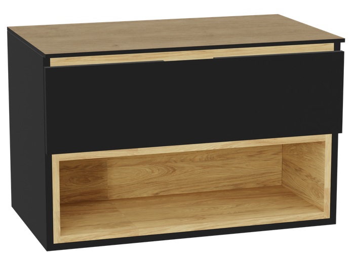 Set Schrankkorpus Excellent Tuto 2.0 MLEX.2171.800.BKBL, Naphtha-Arbeitsplatte Excellent Tuto 2.0 MLEX.2116.800.BL, MLEX.2151.800.01.BK