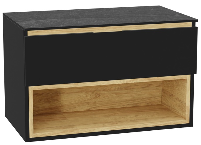 Set Schrankkorpus Excellent Tuto 2.0 MLEX.2171.800.BKBL, Naphtha-Arbeitsplatte Excellent Tuto 2.0 MLEX.2116.800.MA, MLEX.2151.800.01.BK