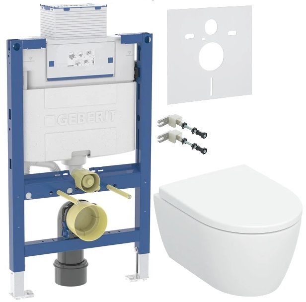 Set WC-Set mit Sitz Geberit iCon 503.048.00.1, Unterputzrahmen Geberit Duofix 111.003.00.2, 111.815.00.1, 156.050.00.1