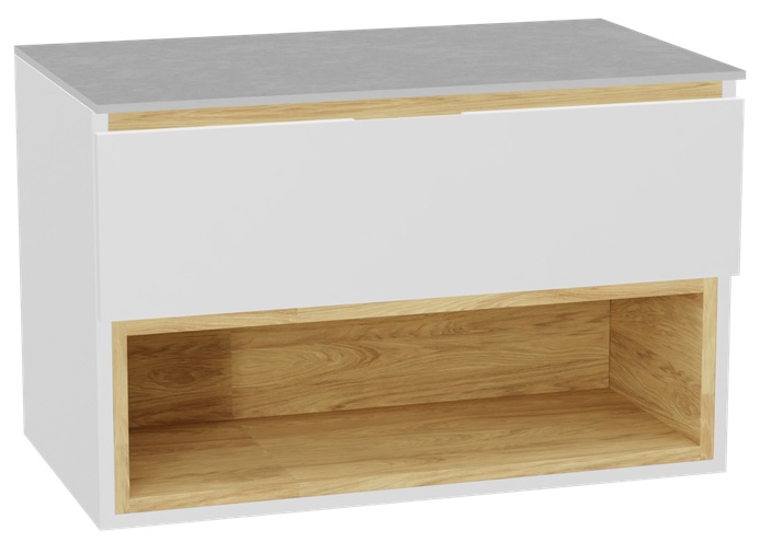 Set Schrankkorpus Excellent Tuto 2.0 MLEX.2171.800.WHBL, Naphtha-Arbeitsplatte Excellent Tuto 2.0 MLEX.2116.800.SJ, MLEX.2151.800.01.WH