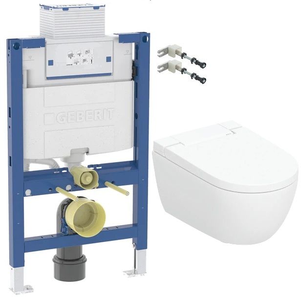 Set Dusch-WC Geberit AquaClean 146.350.01.1, Unterputzrahmen Geberit Duofix 111.003.00.2, 111.815.00.1