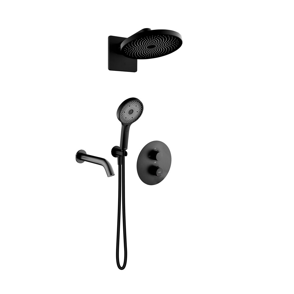 Set Badewannen- und Duscharmatur Oltens Katla 34600300, Kopfbrause Oltens Vann 37007300, 39403300, 39100300, 37107300, 39304300, 37200300