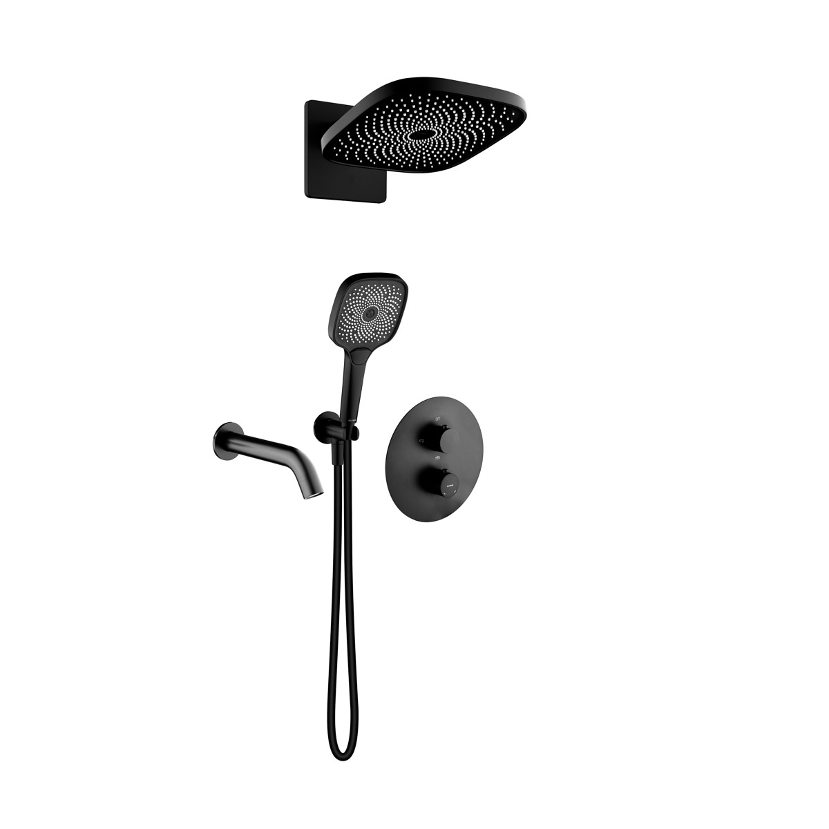 Set Badewannen- und Duscharmatur Oltens Katla 34600300, Kopfbrause Oltens Vann 37008300, 39403300, 39100300, 37108300, 39304300, 37200300