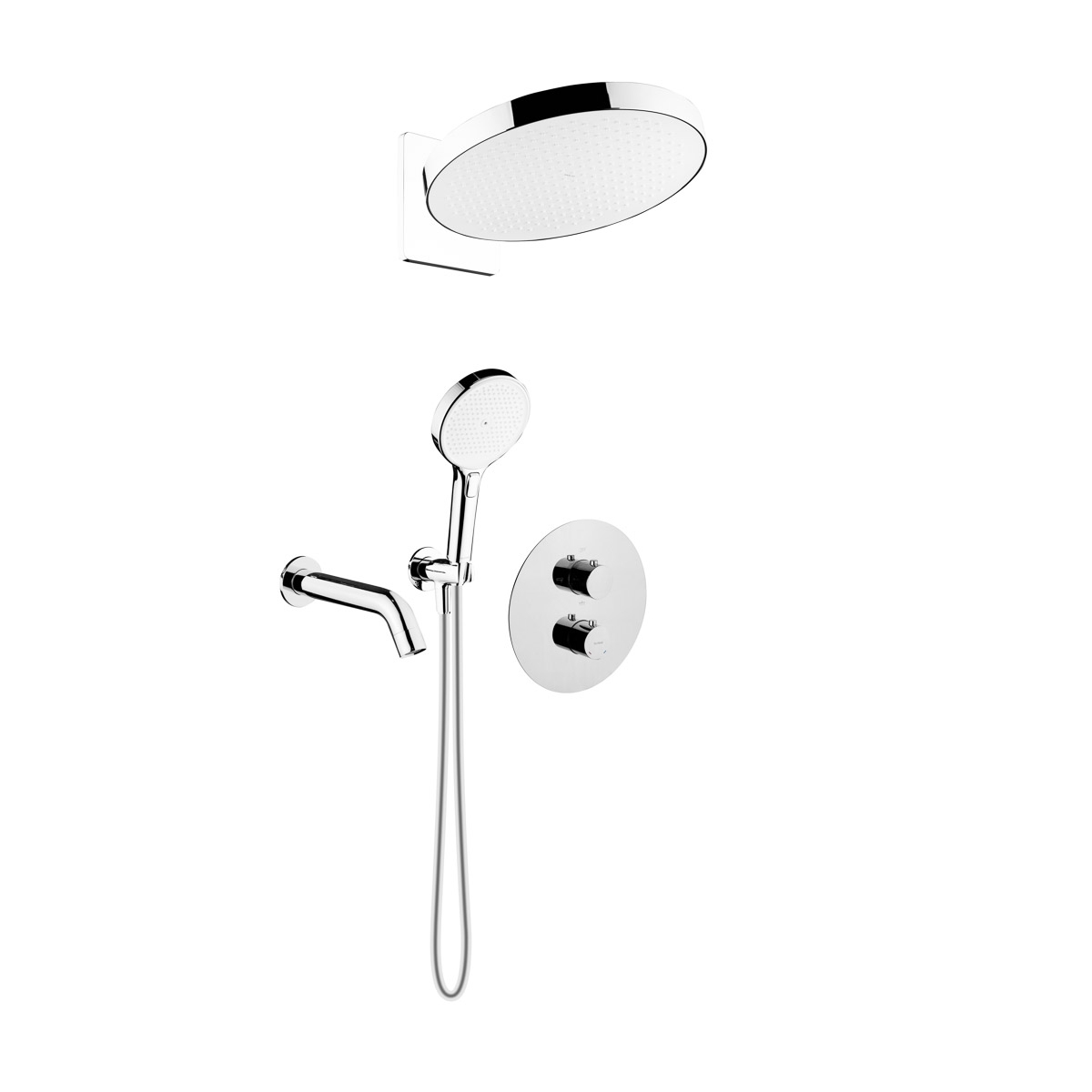 Set Badewannen- und Duscharmatur Oltens Katla 34600100, Kopfbrause Oltens Regna 37009100, 39403100, 39100100, 37109100, 39304100, 37200100