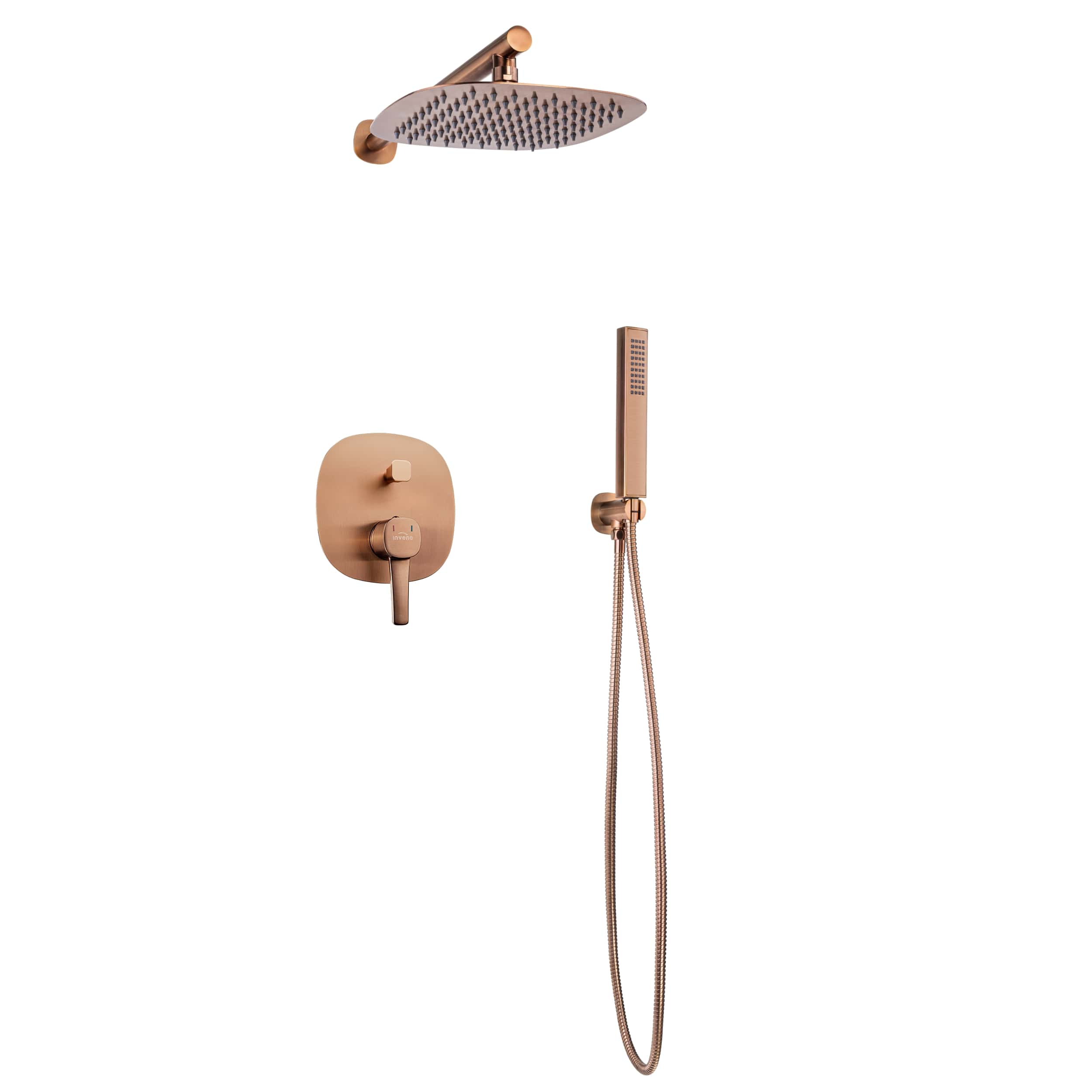 Invena Glamour Duschset Unterputz mit Regenbrause kupfer BS-02-014