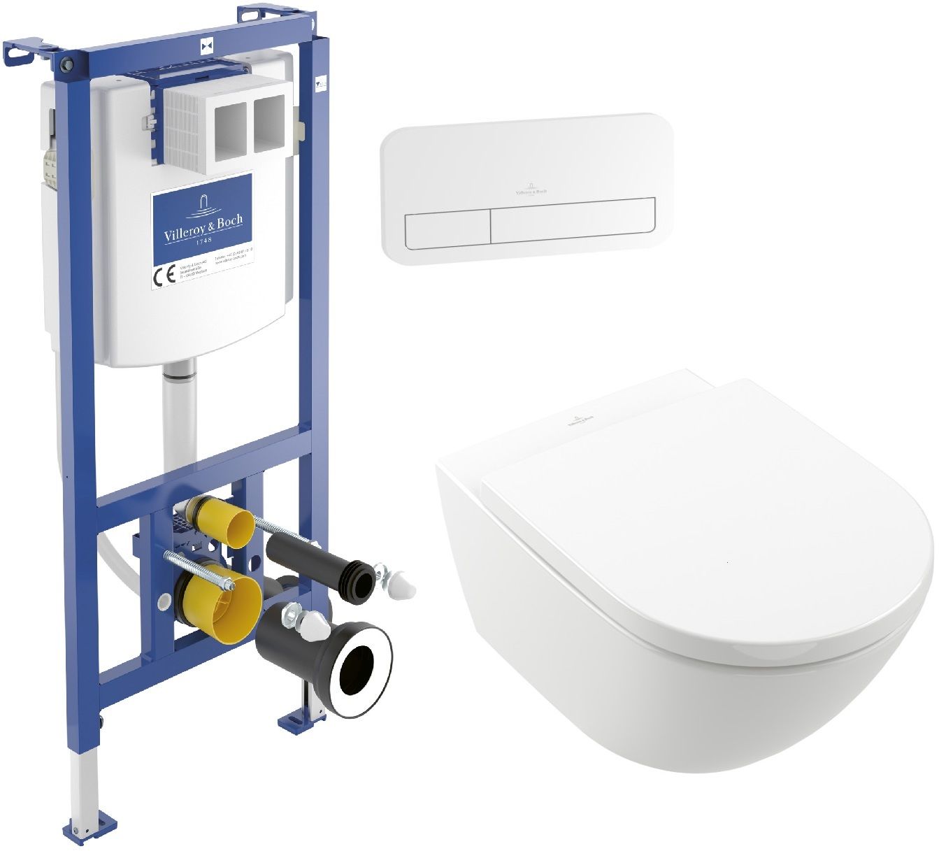 Set WC-Set mit Sitz Villeroy & Boch Subway 3.0 4670TSR1, Unterputzrahmen Villeroy & Boch ViConnect 92242700, 92249068