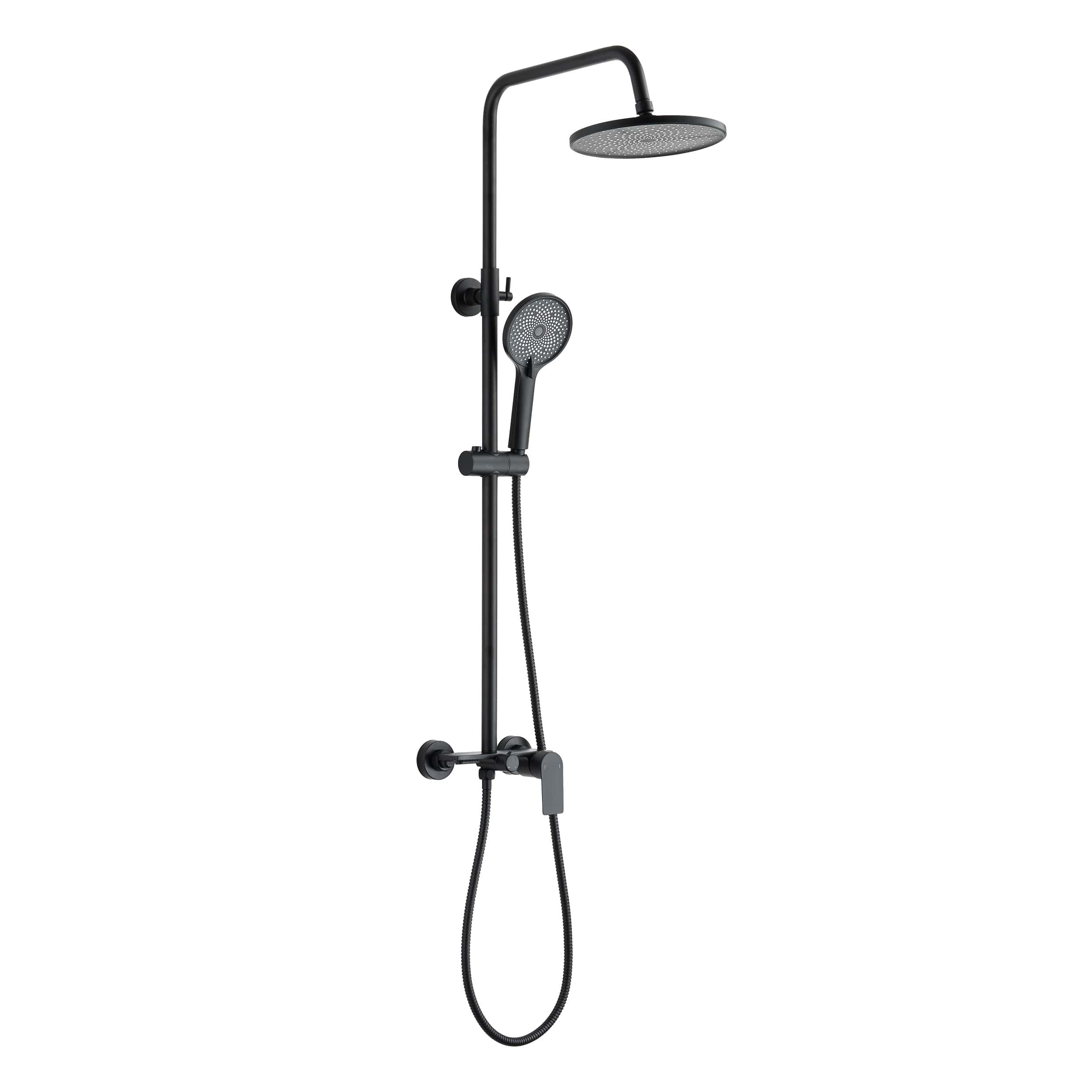 Invena Rikia Duschset Wandmontage mit Regenbrause schwarz AU-24-B04