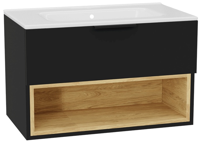 Set Schrankkorpus Excellent Tuto 2.0 MLEX.2171.800.BKBL, Waschbecken Excellent Pik CEEX.6517.800.WH, MLEX.2151.800.02.BK