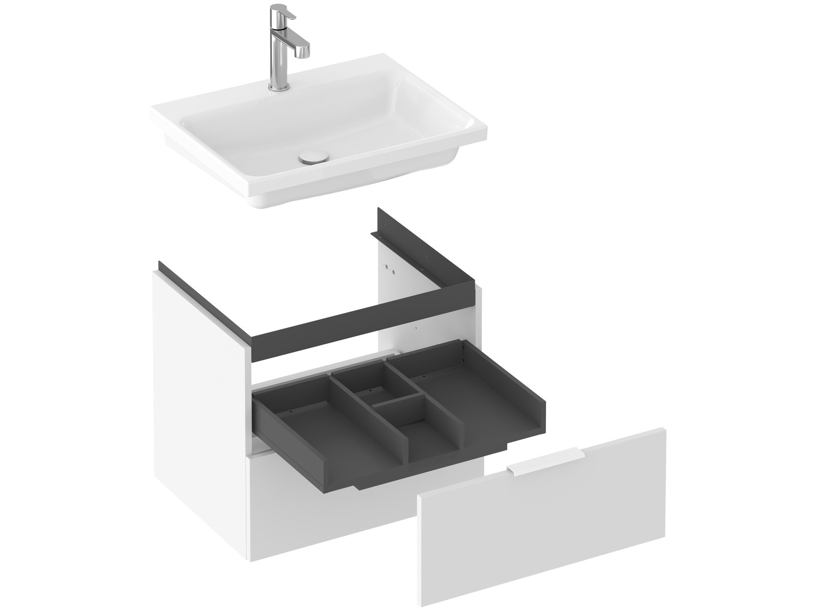 Ravak Comfort Kabinett 60x46x50 cm Unterschrank hängend weiß X000001818
