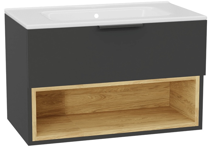 Set Schrankkorpus Excellent Tuto 2.0 MLEX.2171.800.GRBL, Waschbecken Excellent Pik CEEX.6517.800.WH, MLEX.2151.800.02.GR