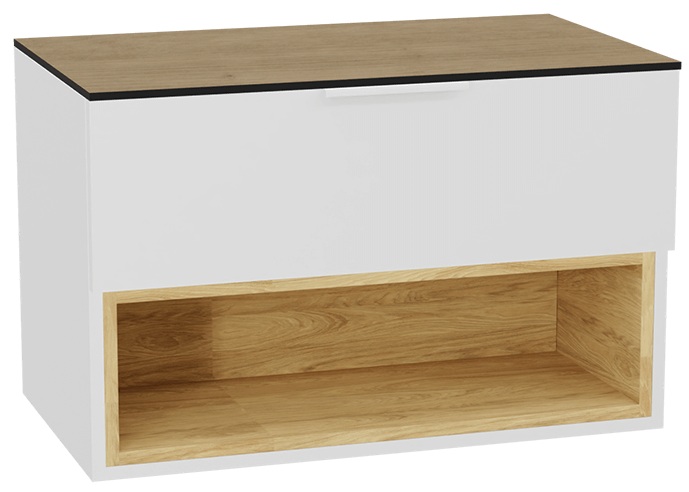 Set Schrankkorpus Excellent Tuto 2.0 MLEX.2171.800.WHBL, Naphtha-Arbeitsplatte Excellent Tuto 2.0 MLEX.2116.800.BL, MLEX.2151.800.02.WH