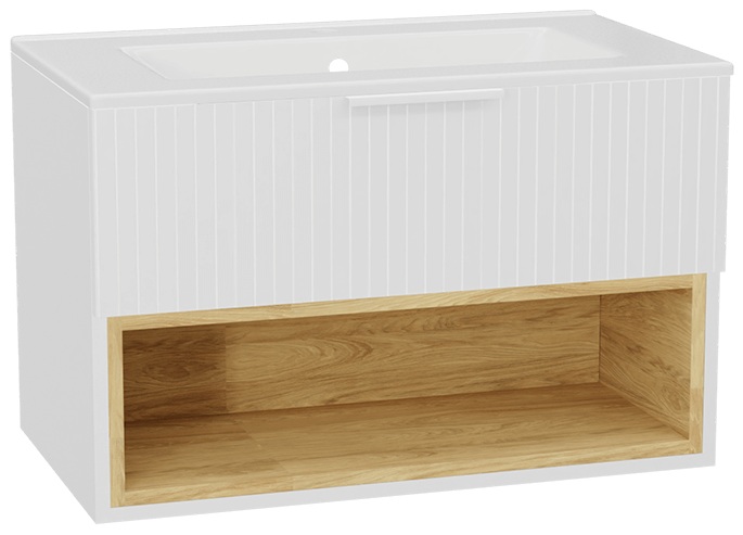 Set Schrankkorpus Excellent Tuto 2.0 MLEX.2171.800.WHBL, Waschbecken Excellent As CEEX.3617.800.WH, MLEX.2151.800.03.WH