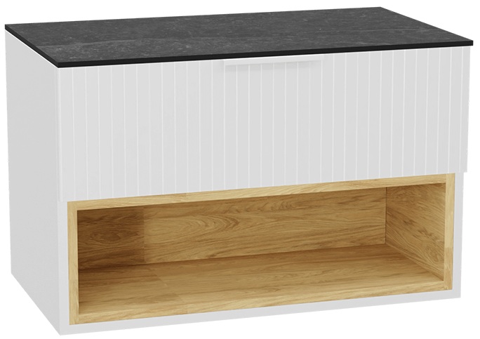 Set Schrankkorpus Excellent Tuto 2.0 MLEX.2171.800.WHBL, Naphtha-Arbeitsplatte Excellent Tuto 2.0 MLEX.2116.800.MA, MLEX.2151.800.03.WH