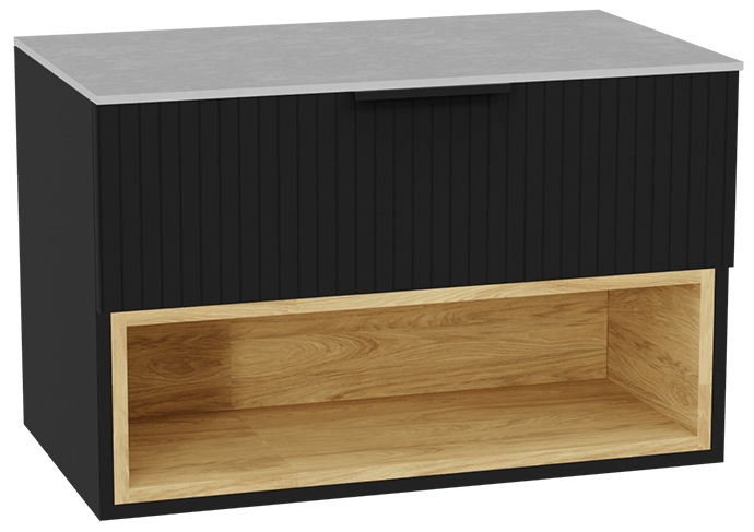 Set Schrankkorpus Excellent Tuto 2.0 MLEX.2171.800.BKBL, Naphtha-Arbeitsplatte Excellent Tuto 2.0 MLEX.2116.800.SJ, MLEX.2151.800.03.BK