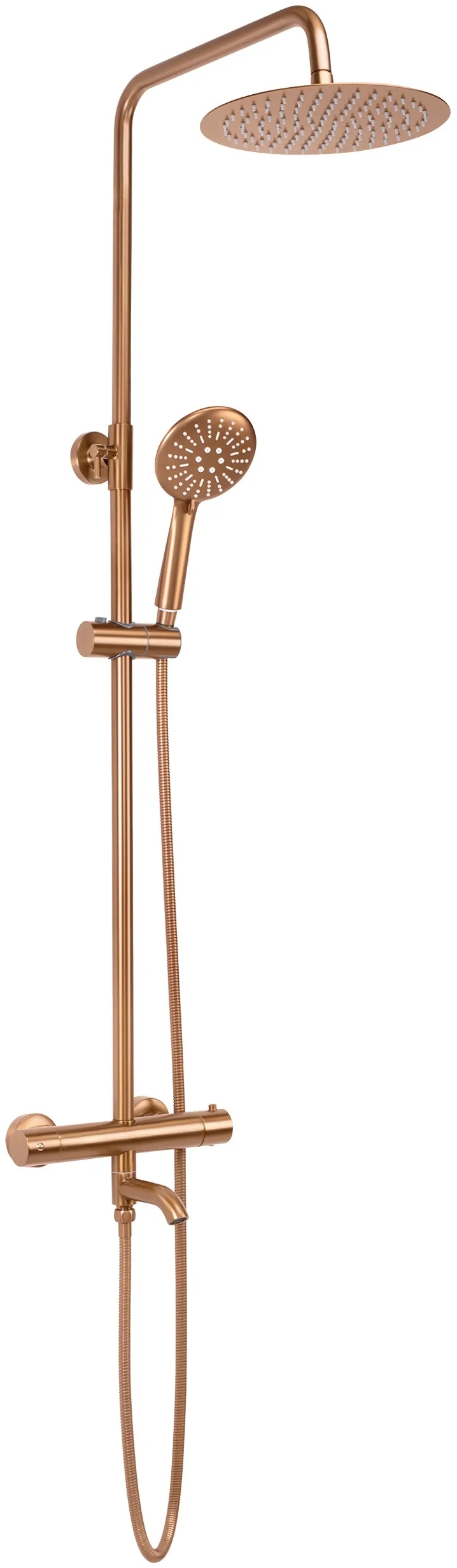 Rea Lungo Badewannen- und Duschset Wandmontage mit Thermostat mit Regenbrause kupfer REA-P8807