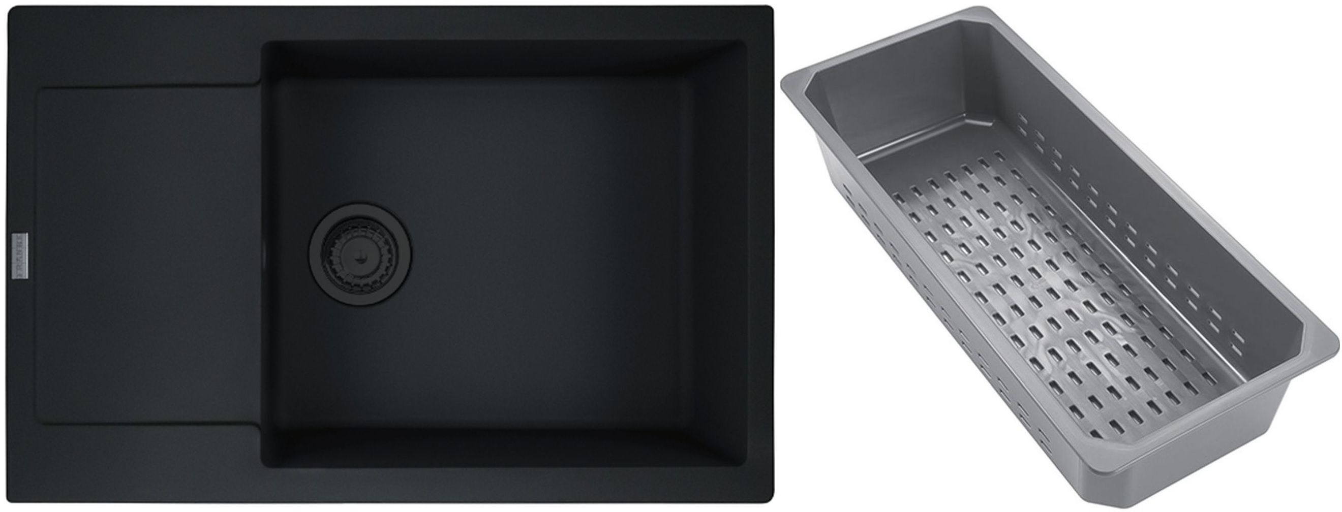 Franke Maris Granitspüle mit Abtropfeinsatz 78x50 cm schwarz 114.0741.977