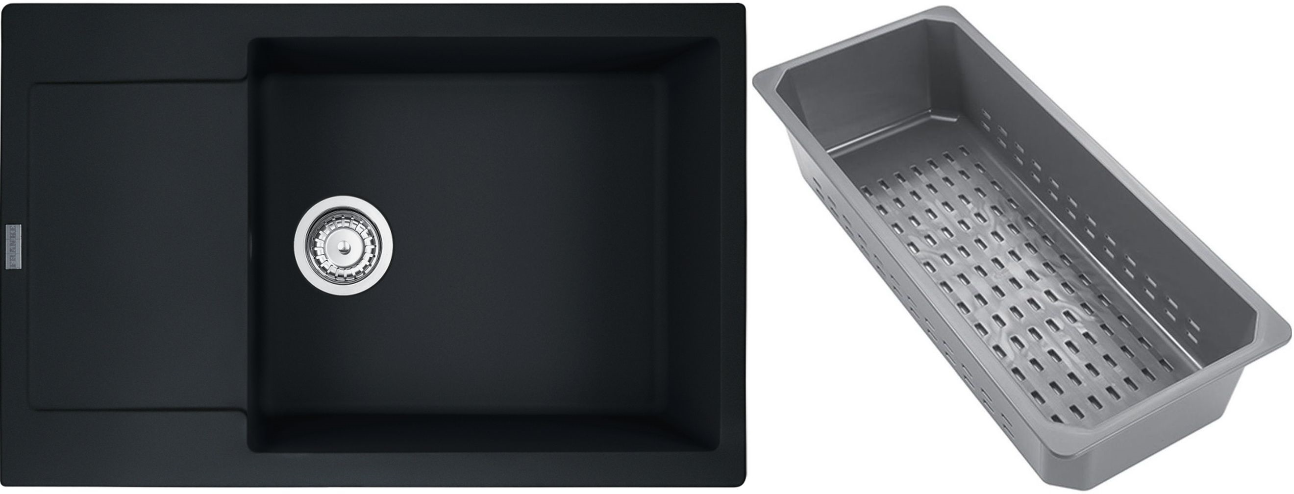 Franke Maris Granitspüle mit Abtropfeinsatz 78x50 cm schwarz 114.0741.976